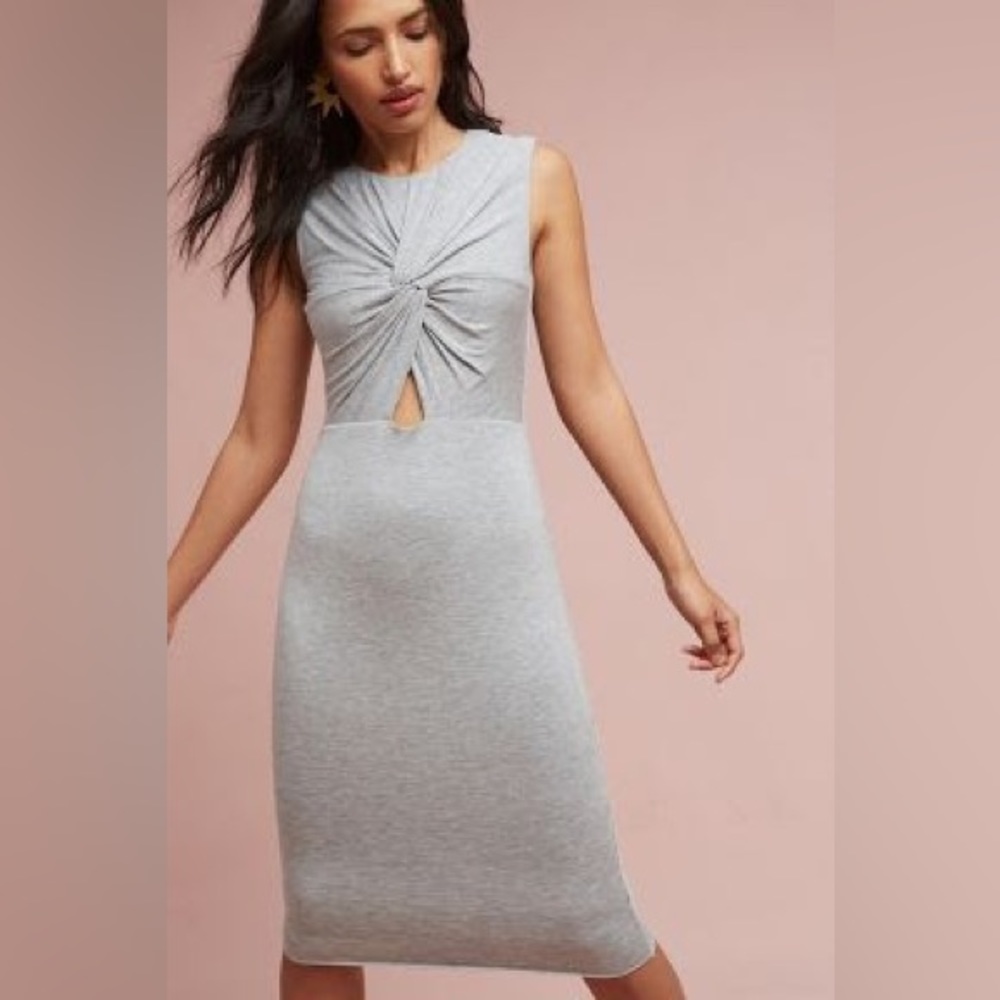 Anthropologie: Bailey 44 Knotted Cutout Dress - Grey - Size M